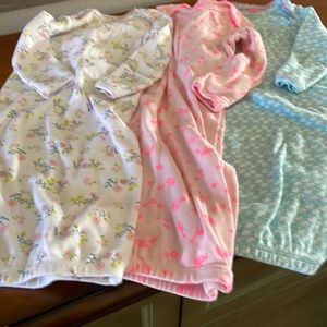 Newborn baby girl sleeper gown.